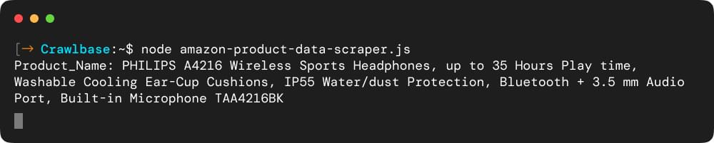 Scrape Amazon product name from JSON file